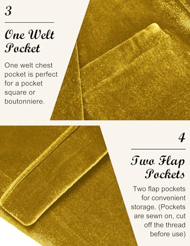 Image of COOFANDY Men's Velvet Blazer Notched Lapel Velour Suit Jacket One Button Tuxedo Jackets for Wedding Prom Party Dinner
