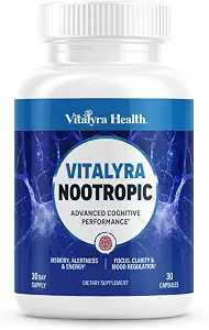 Vitalyra Nootropic Brain Supplement for Memory, Focus & Energy - 12-in-1