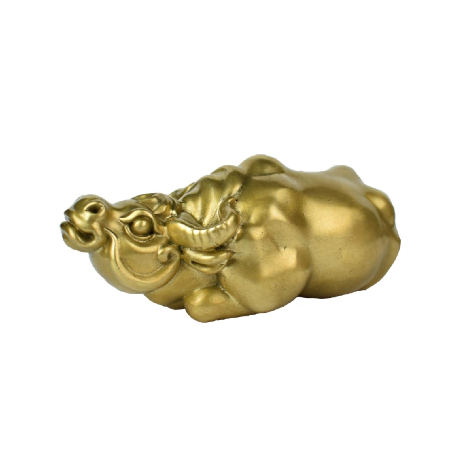 NGDFGR Brass Buffalo Miniature Figurines,Metal Zodiac Cow Pocket Statue Sculpture Crafts Desktop Ornament Home Sand Table Decor Accessories Study Paperweight