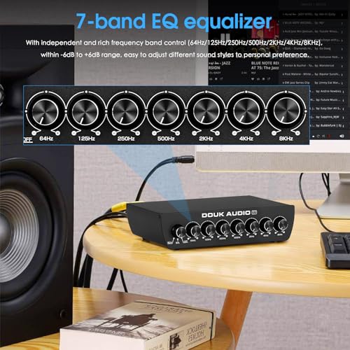 Douk Audio 7 Band Equalizer Balanced Eq Audio Preamp With Xlr Rca Input And Output For Home Stereo thumb #1