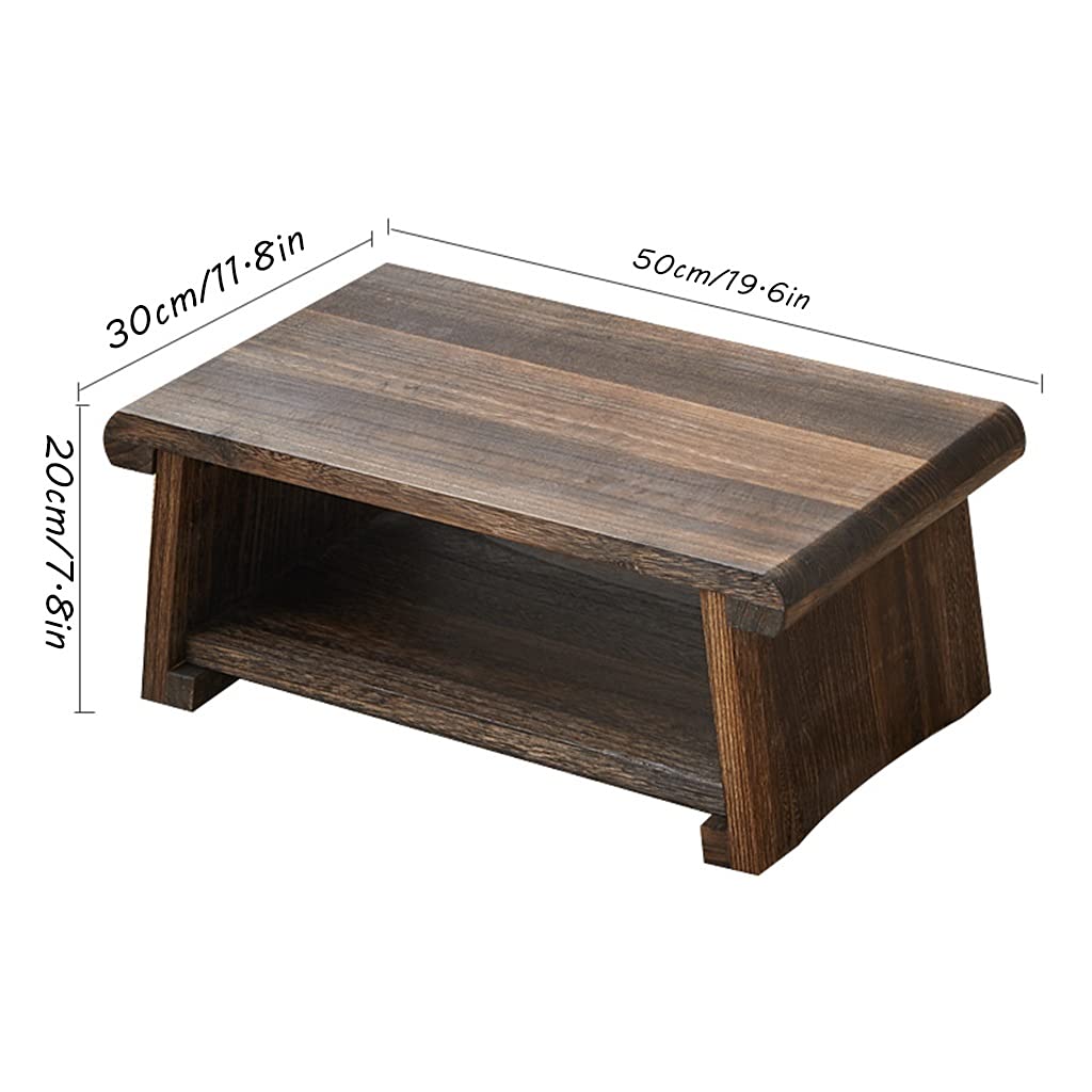 Stół Tatami, Japoński Antyczny Składany Nogi Podłoga Niski Stół Do Badania Tatami Parapet Balkon Niski Stół Podłogowy (Kolor: Brązowy, Rozmiar: 50 × 30 cm)