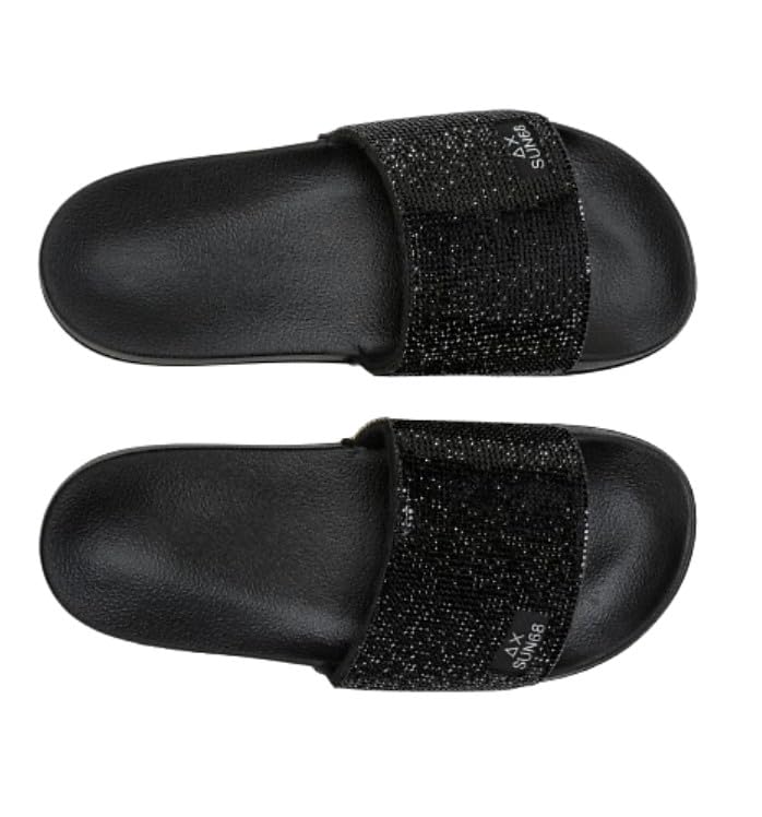 SUN68 Slippers strass beach donna 11 nero DS26SU22 X36202