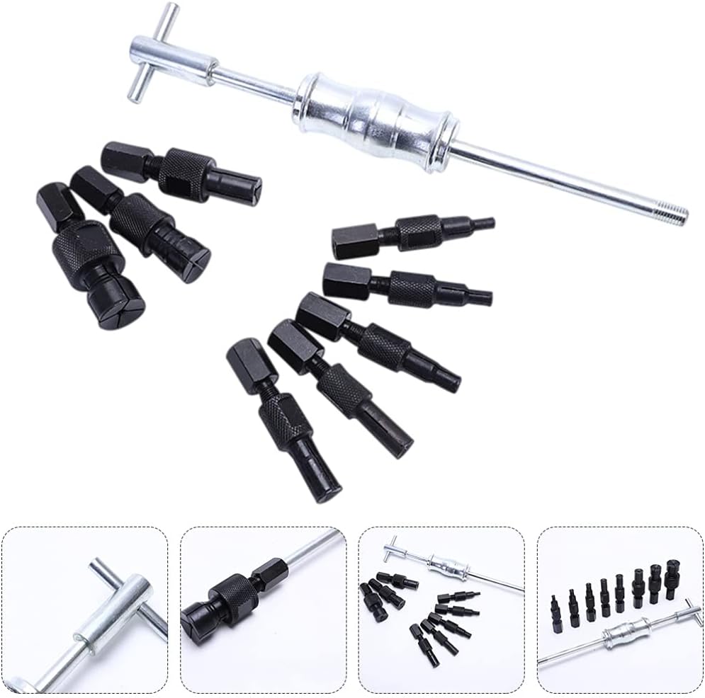 Wakauto 9pcs Inner Bearing Puller Slide Hammer Extractor Tool for Efficient Wheel Bearing Removal and Maintenance