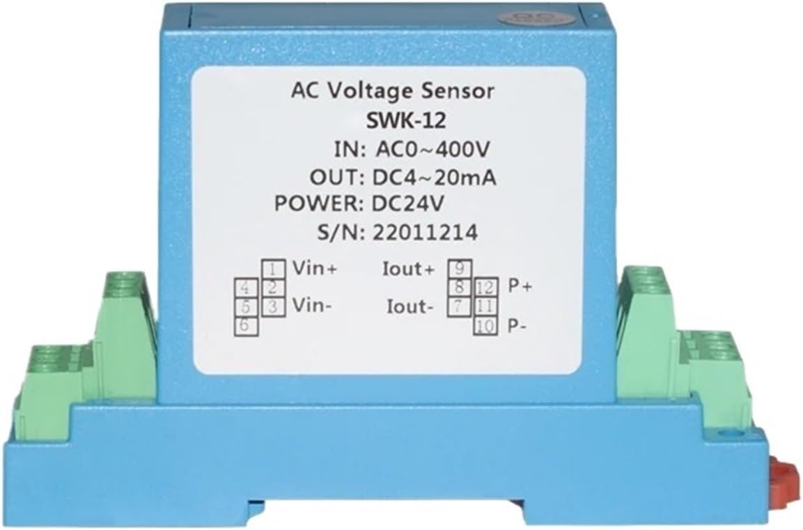 Voltage Sensor AC Voltage Sensor AC0-200mV-1500V Voltage Detection Isolation Conversion 4-20mA 0-20mA 0-5V 10V RS485 Output Voltage Transmitter(4-20mA Output,AC0-500MV_24VDC)