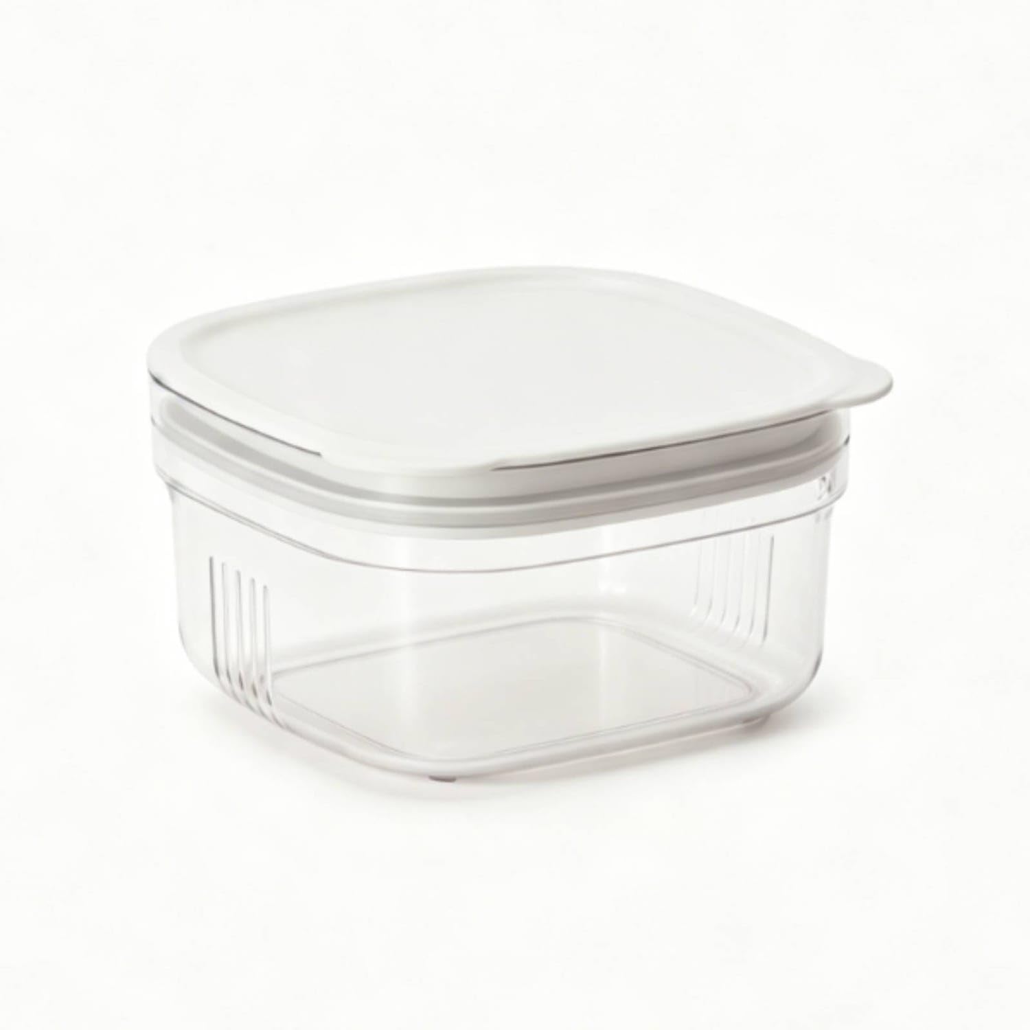 Transparent Clear Jars with Lids Minimalist Square Containers with Lids Leak-Proof Square Storage Jar Spill Resistant for Organizers, Home Cooks, Kitchen Cabinet, Countertop, 500ML, with Ears-image-29