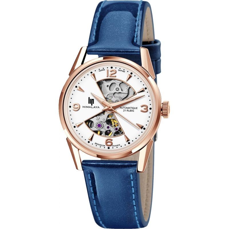 Lip Himalaya 33.5 Sablier Automatique montre femme bracelet bleu fini les pannes de pile