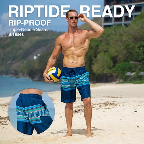 Image of Kanu Surf Men's Wade Mens Swim Trunks Quick-Dry Swim Shorts Men, 5.5 - 9 Inch Inseam (Regular & Extended Sizes)