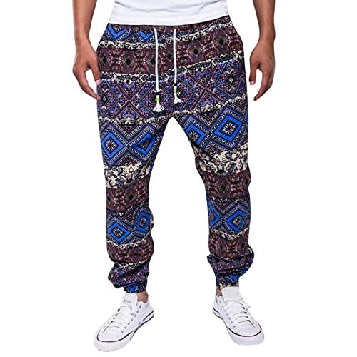 Pantalon Survêtement Style Lin Coton Ethnique Pantalon Homme Et Corde Casual Imprimé Pantalon Homme Pantalon Thaïlandais Hommes