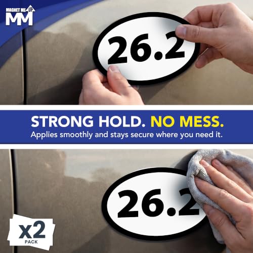 Image of 26.2 Marathon Sticker Oval, Running Stickers, 5.5x3.5 Inches, Black, 2 Pack, Sticker for Car, Window, Bumper Stickers, 26.2 Marathon Gifts, Car Decals, Show Runner Pride in Style, Made in USA