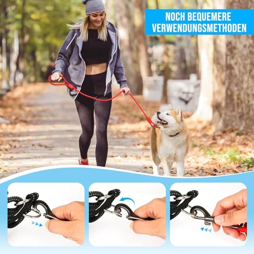 IOKHEIRA Hundeleine - wasserdichte PVC-Hundeführleine, Leicht Zu Reinigen, Mit Robustem Zinklegierungsverschluss Und Komfortablem Griff