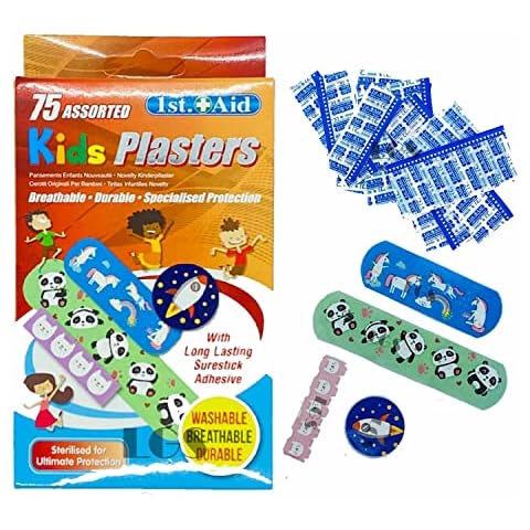 Bargain Gateway - Childrens Kids Assorted Size & Designs Plasters - Pack of 75 Cover