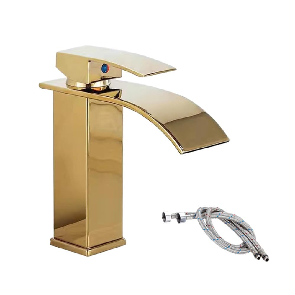 Robinet de lavabo de salle de bain doré finitions haut de gamme