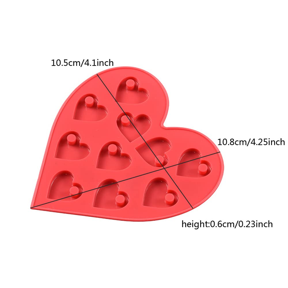 Moule Silicone 10 Cœurs - Pour Chocolat, Bonbons, Fondant - DIY