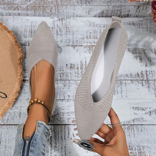 Pointed Toe Flats for Women Wide Width Women's Casual Flats Slip On Shoes Comfortable Flat Shoes for Work,Travel3