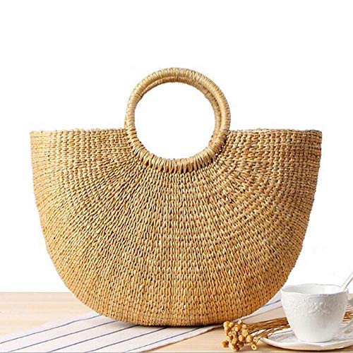 XFYS 1 PCS Handmade Beach Bag Wessiving Bamboo Bag...
