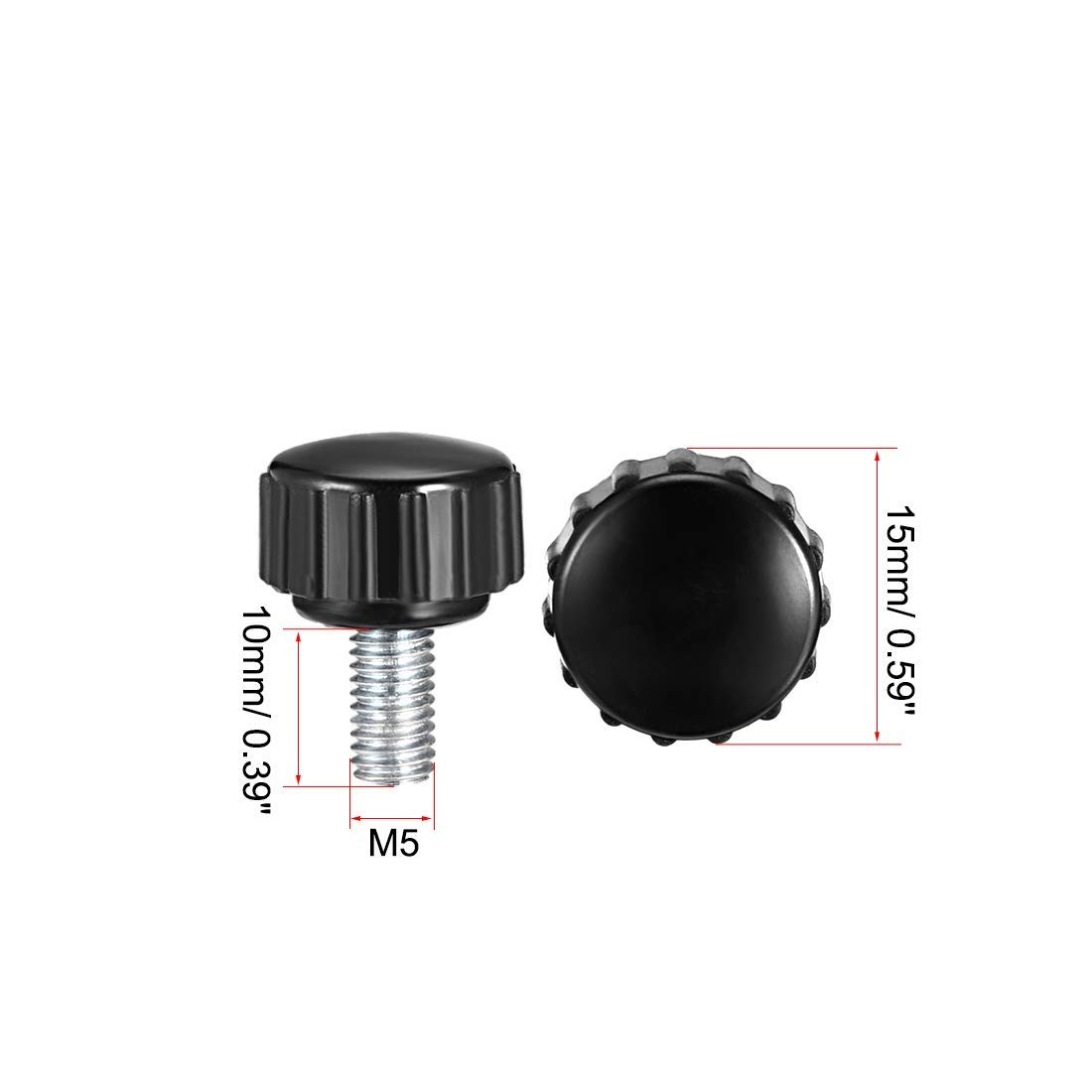20x Molette Vis Pouce M5x10mm - Bouton De Serrage Uxcell, Visserie