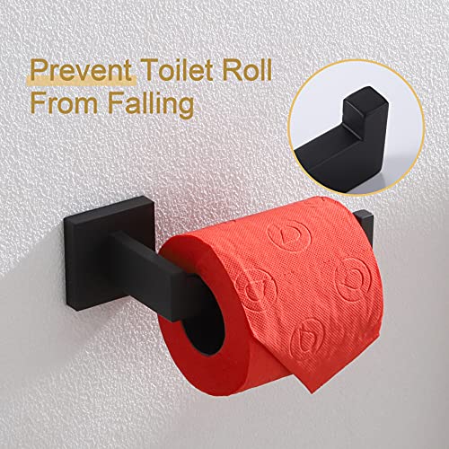 Image of KOKOSIRI Black Toilet Paper Holders Bathroom Toilet Paper Roll Holder SUS304 Stainless Steel Contemporary Wall Mounted, 2 Pack, B2003BK-P2