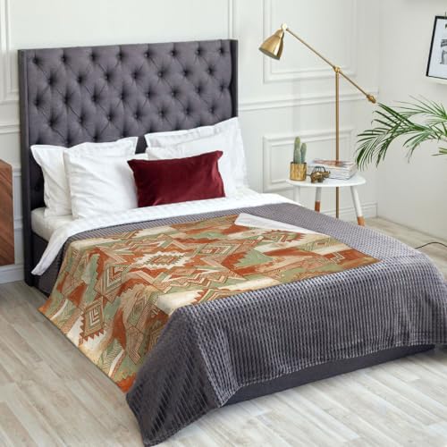 Couverture de lit triangle et plaid canapé léger en terre cuite - 3