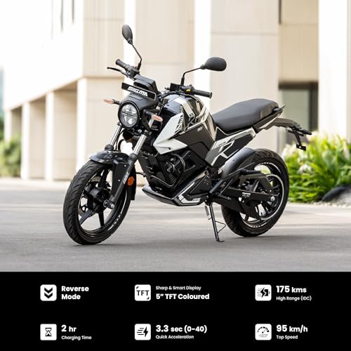 Image of Rorr EZ Sigma 4.4kWh Electric Motorcycle /Bike by Oben Electric, 175km IDC Range, 95km /h, 0-40km /h in 3.3 second, Photon White (Ex-showroom)