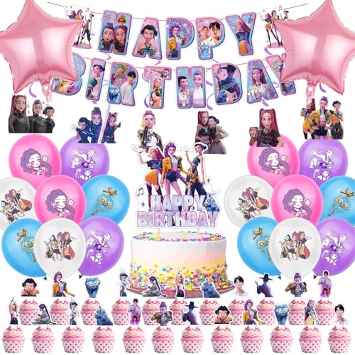 OSOFREE 50 Peças Set de Aniversário para Meninos e Meninas, Decoração de Aniversário, Balões de Aniversário Infantis, Decoração de Balões para Festa de Aniversário de Crianças (A)