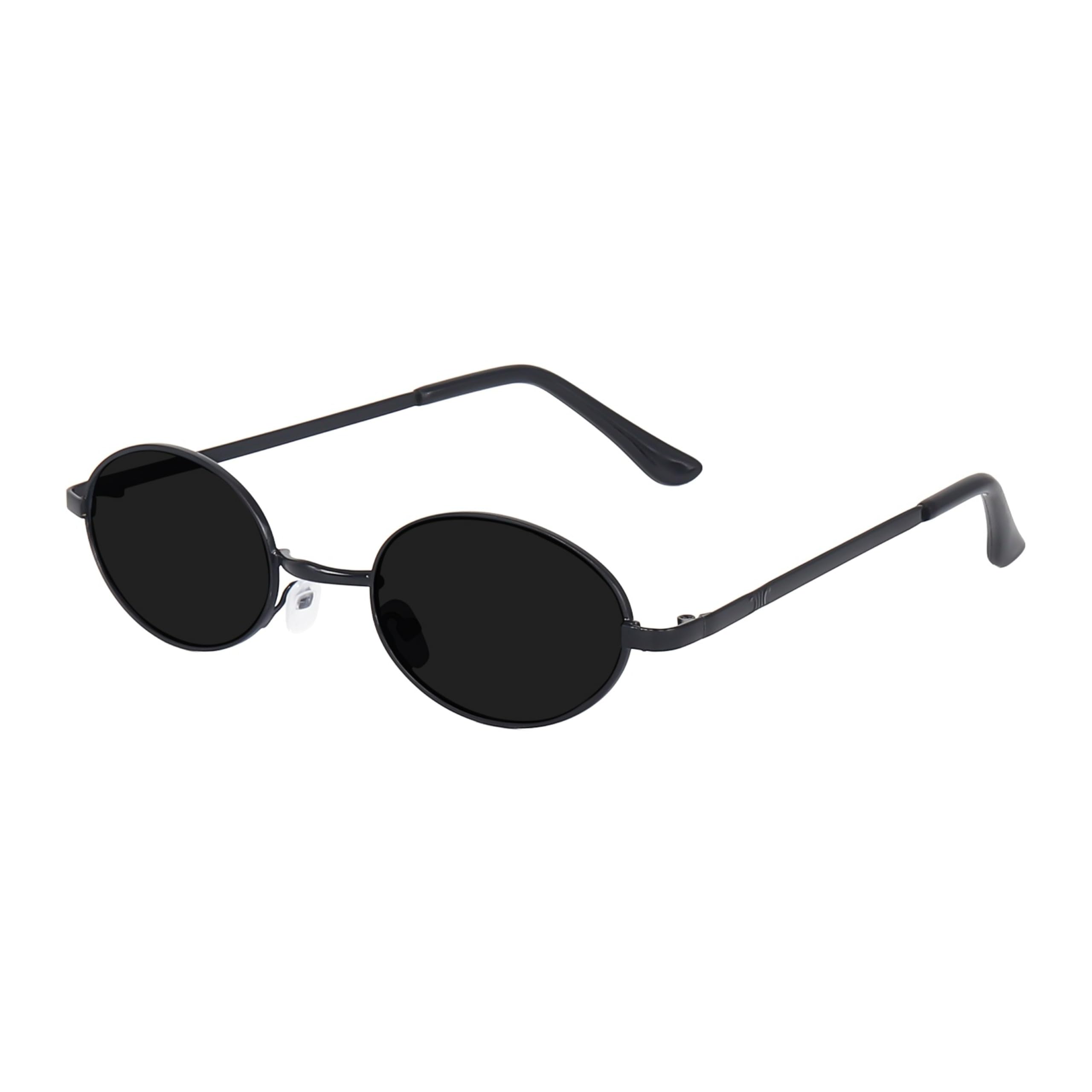 iflash Trendy Retro Oval Sunglasses for Women Men 2026 90s Narrow Lightweight Metal Frame Sun Glasses-picture-15