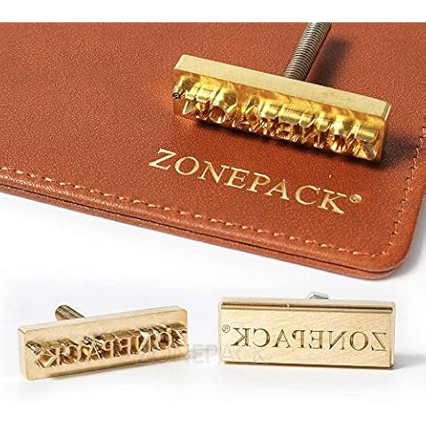 ZONEPACK Custom Logo Hot Foil Stamping Brass Mold Branding Iron Wood Burning Stamp Heating for Leather Wood Paper (Small Than 1''x1'' with 0.19'' Hole on Back) Cover