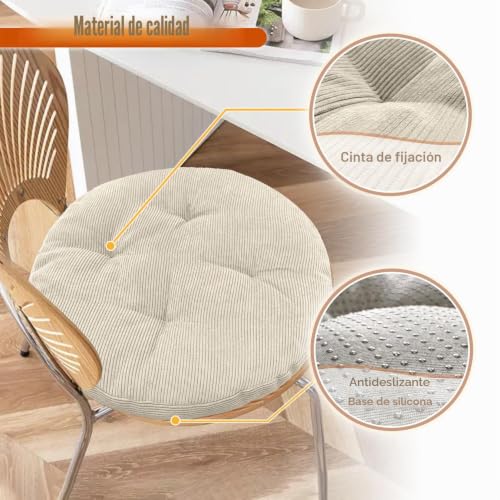 Cojín de asiento redondo de 30 cm para silla y suelo de salón 5