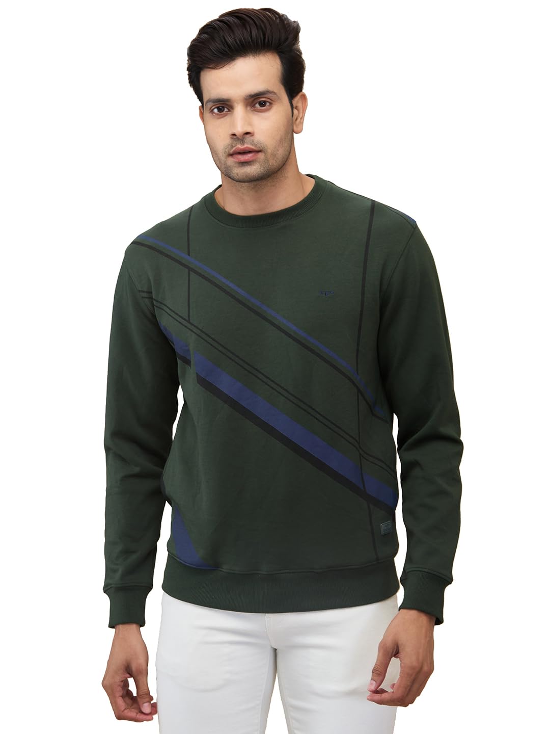 Men Regular Fit Print Pattern Cotton Polyester Blend Full Sleeve Henley Neck Casual Sweatshirt-image-24