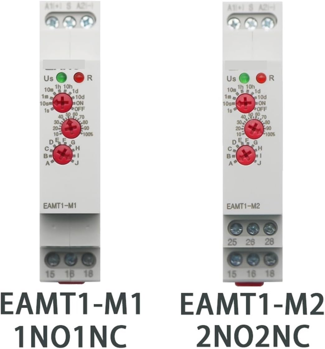 Comparison of BAISULI EAMT1-M1 and EAMT1-M2 time delay relays