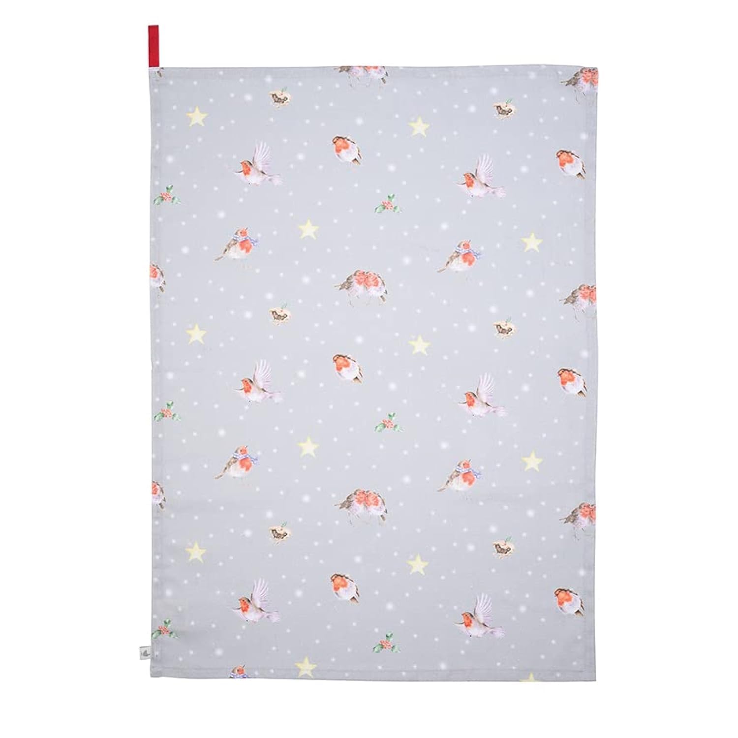 Wrendale Designs White With Red Season's Tweetings' Tea Towel