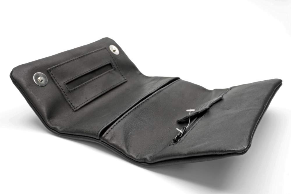 Borsa girevole in pelle nera per tabacco 2010-1 Roll Your Own Pouch, Nero , Contemporaneo vintage