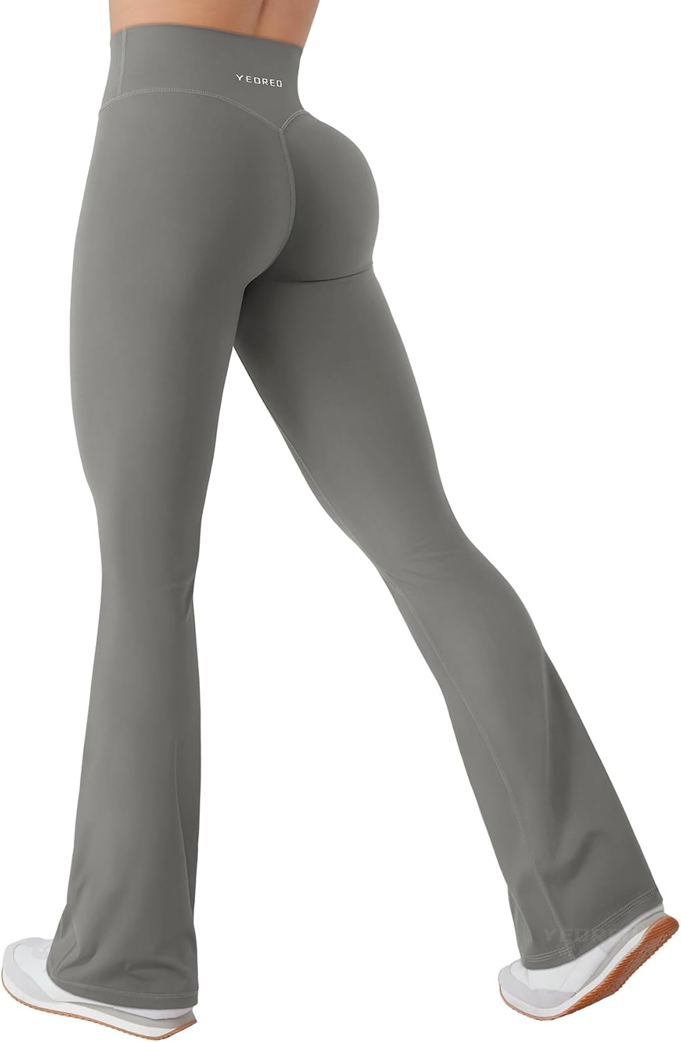 YEOREO Mini Flare Leggings for Women 28.5"/30.5"/32.5" Hidden Scrunch Workout High Waisted No Front Seam Craze Gym Yoga Pants