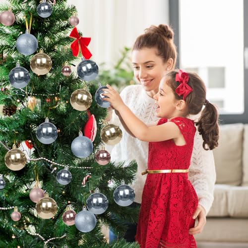 Miniatura 7 de Bolas De Navidad 101 Unidades, Plástico, Adornos Para Árbol De Navidad, Color Gris