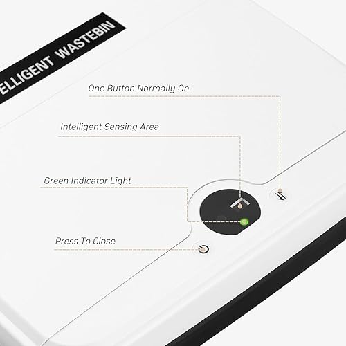 Miniatura 3 de Basurero de baño de 4 galones sin contacto inteligente con sensor de movimiento automático con tapa, impermeable, estrecho, pequeño, para cocina,