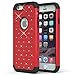 iPhone 6 Plus Case, Pasonomi® Hybrid Stud Rhinestone Bling Armor Defender Case Cover for Apple iPhone 6 Plus 5.5 inch with Dazzling Diamond (Red)