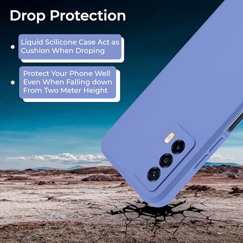 Image of A rtistque Liquid TPU Silicone Matte Shockproof Flexible with Camera Protection Soft Back Cover Case for Vivo iQOO Z5 5G - Blue
