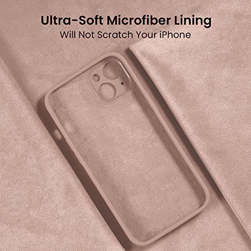 Image of FireNova Designed for iPhone 14 Case, Silicone Upgraded [Camera Protection] Phone Case, Soft Anti-Scratch Microfiber Lining Inside, 6.1 inch, Pinksand