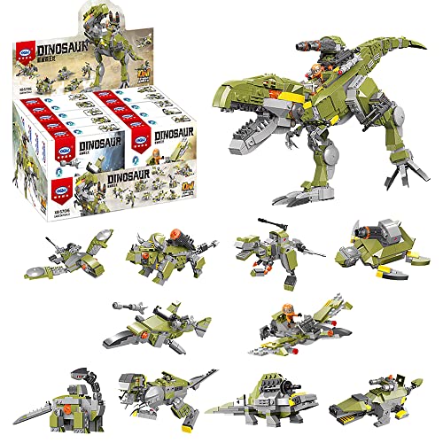 DreamCity Dinosaur Building Block (1159 Pcs), Dinosaur Building Kit 10 in 1 Building Dinosaur Toys Big T-Rex Dinosaur Building Blocks Set for Kids Aged 6 7 8 9 10 Years Old