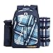 Apollo walker Picnic Backpack Set for 4 with Cooler Compartment,Detachable Bottle/Wine Holder Including Large Picnic Blanket(45