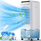 Swamp Cooler,1800 CFM Evaporative Air Coolerwith 4.2Gal Water Tank,4 Ice Packs,120° Swing,Remote Control,12H Timer,3 Modes,3 Speeds,Air Cooler for Office,Kitchen,Bedroom,Home Solid White(32")