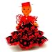 Folk Artesanía Muñeca Regional colección de 25 cm con Vestido típico Andaluza Flamenca Andalucia con Sombrero cordobesa España. (Rojo Lunar Negro)