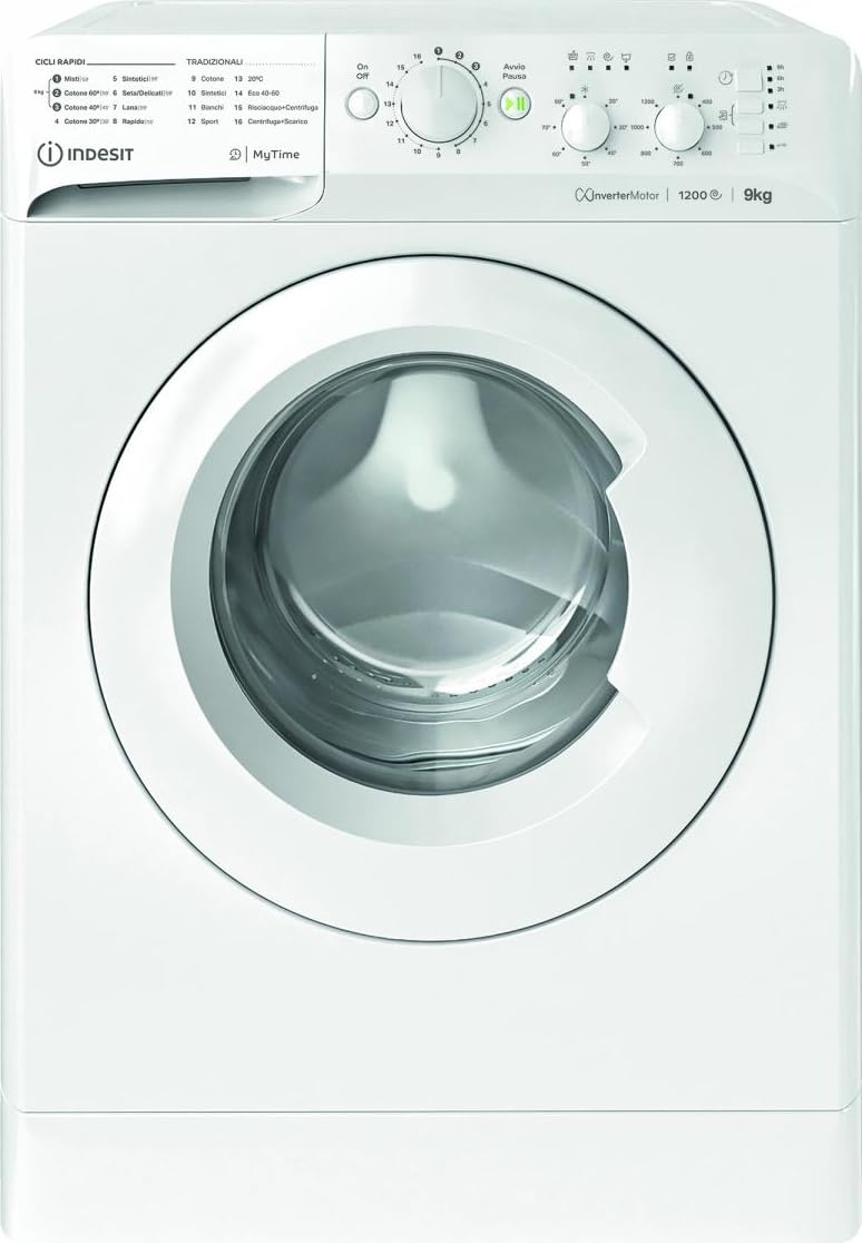 MTWC 91296 W IT - Lavatrice 9 Kg Libera Installazione 1200 Giri Inverter Classe Energetica A