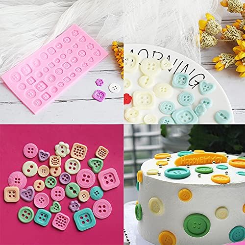 IYBQIU Mould for Cake Decorating Button Baking Mold Button Cake Mold Silicone Cake Mold Cake Cupcake for Making Chocolate Cake Jelly Dome Mousse, Pink