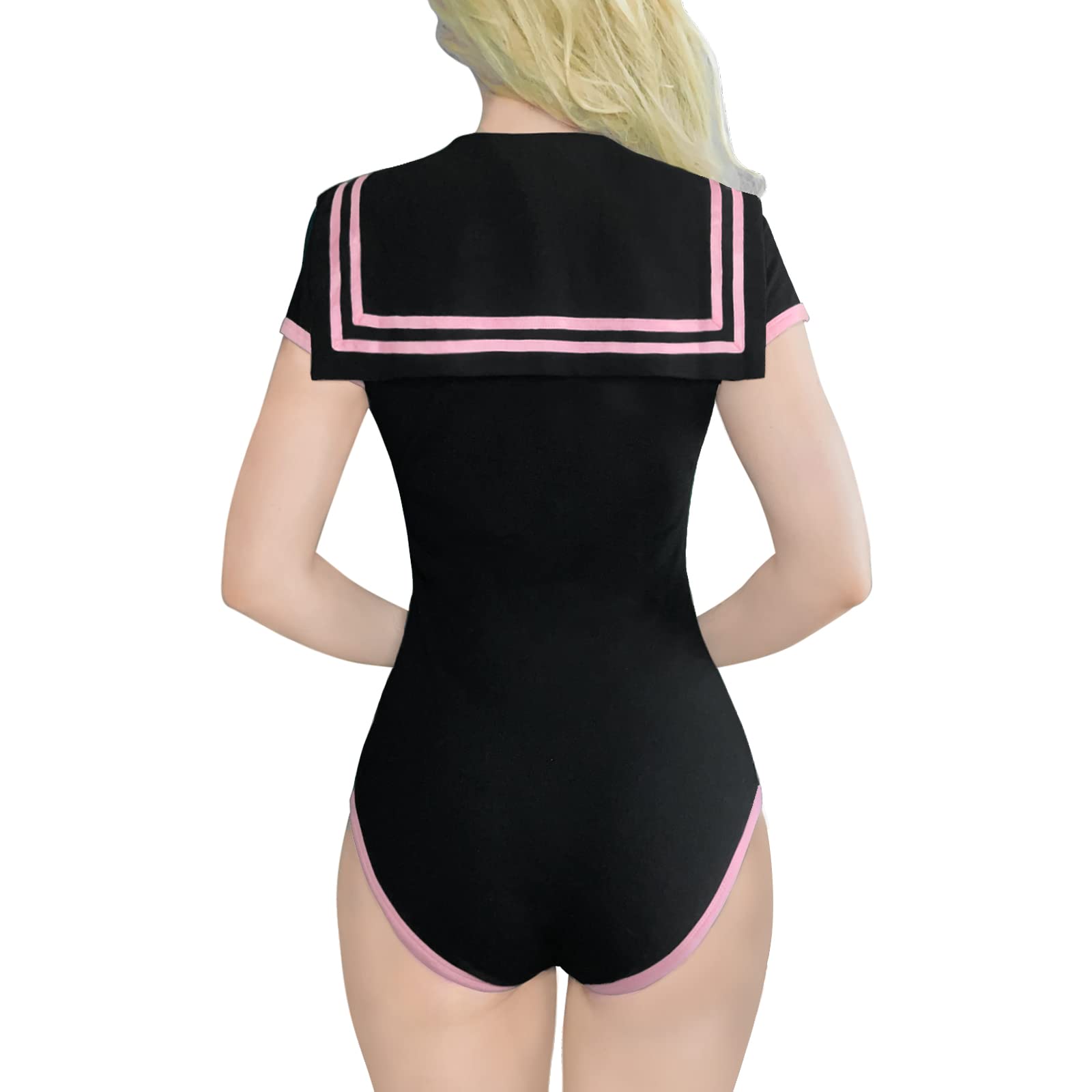 LittleForBig Bawełniany Romper Onesie Piżama Bodysuit - Klasyczny japoński komplet spódniczki dla dziewczynek pełna czerń XXXXL