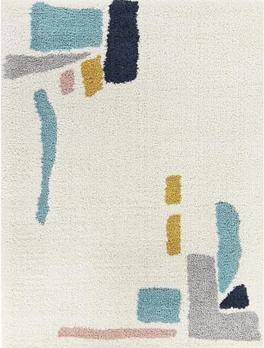Image of FRESH FROM LOOM Royal Heritage Edition 36x60 Inch | Premium Shaggy Fur Rug Runner | Anti-Skid Bedroom Carpet | Carpets For Living Area Office Sofa Room (3x5 Feet ),Modern White Grey