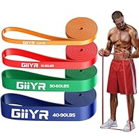Giiyr fitnessbänder Widerstandsbänder mit 5 Stufen,Resistance Bands für Männer und Frauen,Fitnessband Set Trainingsbänder für Yoga, Pilates, Training,Klimmzughilfe, Krafttraining (4 Farben (5-90lbs))