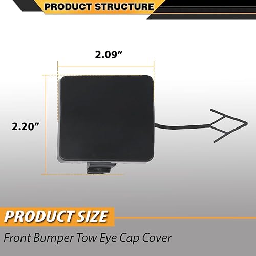 Miniatura 2 de Cubierta de gancho de remolque para parachoques delantero compatible con Dodge Journey 2011 2012 2013 2014 2015 2016 1TX87TZZAB