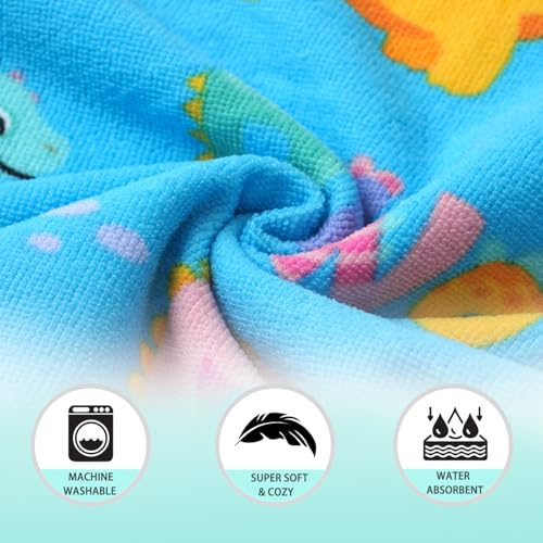 Image of NovForth Kids Beach Towel for Boys Girls, Hooded Bath Towel Wrap, Toddler Pool Towel with Hood
