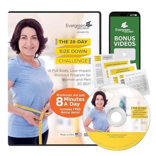 Exercise DVD for Seniors - 28 Day Size Down Challenge Low Impact DVD Exercise for Seniors Over 60 - Less Than 10 Minute Strength Training for Just 8 Minutes Per Day for Women/Men 50-80+
