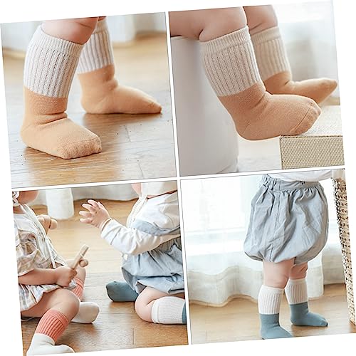 LIFKOME 4pairs Unisex Socks Comfortable Cotton Socks for Boys and Girls of Mid-calf for Years Soft and Warm for Cold Weather3